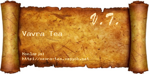 Vavra Tea névjegykártya